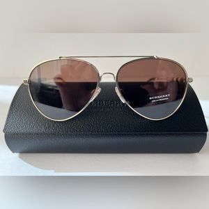 Burberry 3092-Q Sunglasses Gold 114573 New